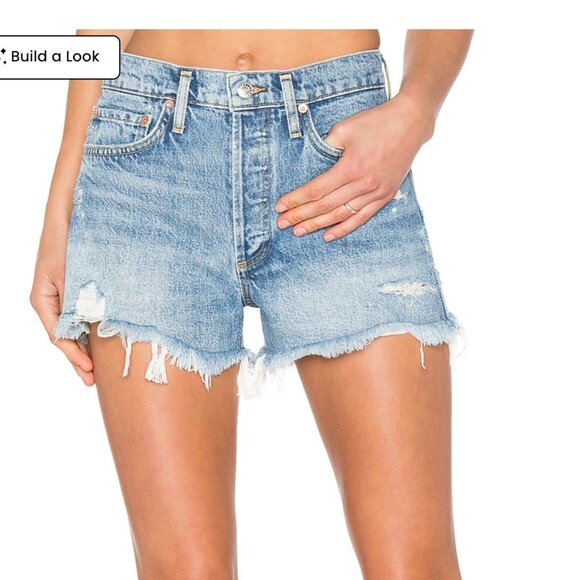 AGOLDE Parker Vintage Cut Off Short Women's Distressed Denim